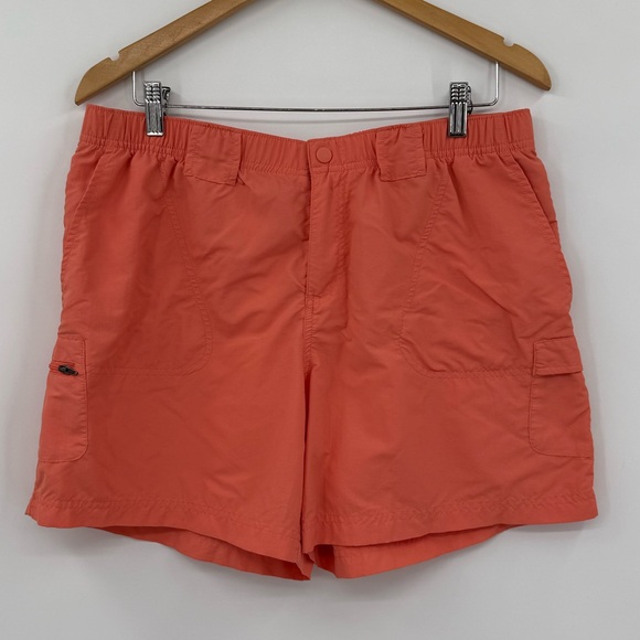Columbia Sandy River Cargo Gorpcore Hiking Outdoors Shorts in Orange | Large - Picture 3 of 9